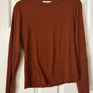 Anthropologie Eri + Ali Women’s Brown Long Sleeve Sweater Top Size M (#080)
